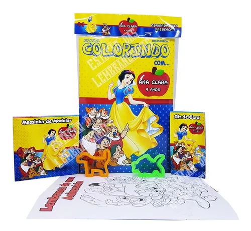 25 Kits Livro De Colorir Com Giz De Cera + Massinha E Moldes