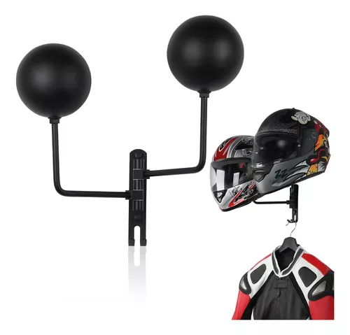 Soporte para casco de motocicleta, soporte de pared para casco de  motocicleta, ganchos para casco de rotación de 180 grados, accesorios de
