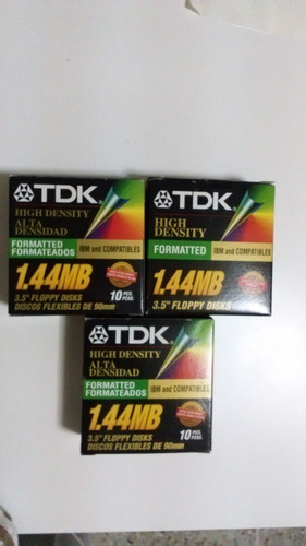 Par De Cajas Diskettes Tdk Alta Densidad 3.5 1.44mb (usados)