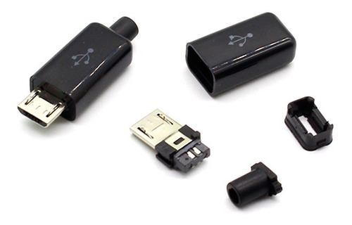 Imagen 2 de 6 de Ficha Conector Micro Usb B Macho 5 Pines