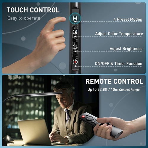 Lámpara De Escritorio Con Brazo Oscilante Con Control Remoto