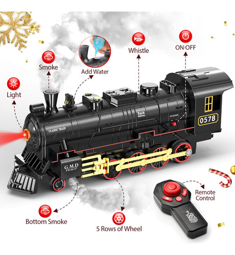 Hot Bee Tren Rc Navidad Luz Vapor Sonido Para Niños 3-8+