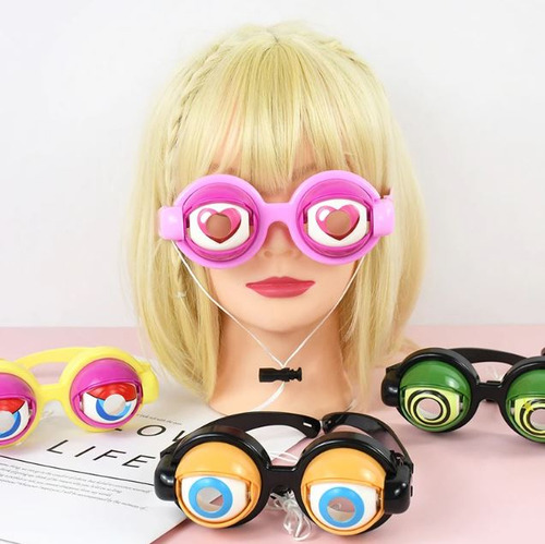 Lentes Locos Fiestas Infantiles Juguetes Bromas Niños Color Rosa Diseño Redondo