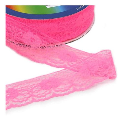 Renda De Nylon Najar 37mm - 50 Metros Cor 84 Flamingo
