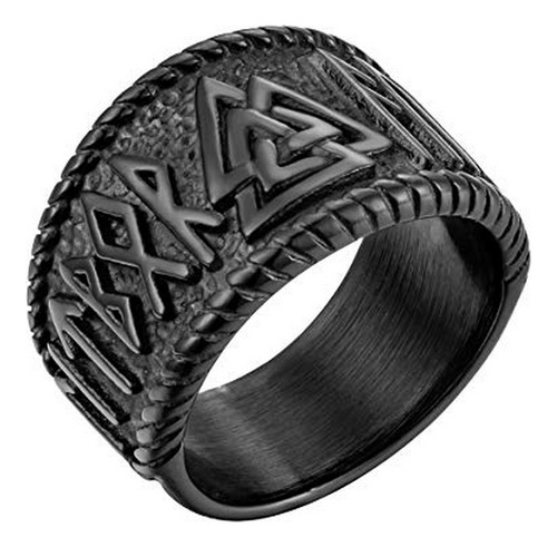 Two Tone Viking Valknut Ring Stailess Steel Norse Viking Jew
