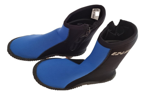 Botines De Buceo Talla Xl 43-44 Negro/azul Neoprn 5mm Cierre