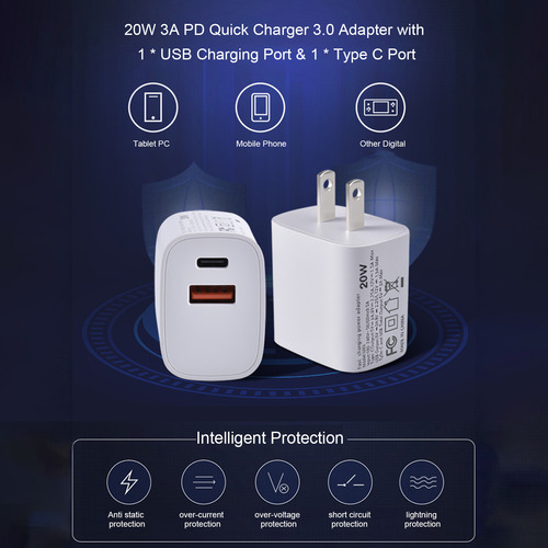 Adaptador De Carga C Quick C-charger 3.0 F-ast C De 20 W, 3