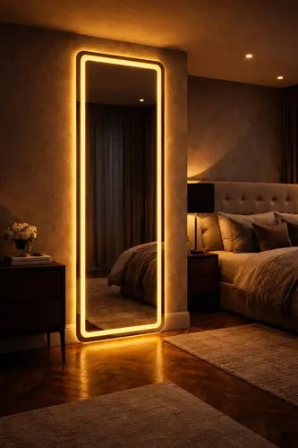 Espelho Orgânico Luxo 170cm Led Bivolt Quente 3000k Corpo Inteiro