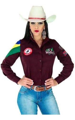 Camisa Country Feminina Radade Barretos Preta + Brinde!