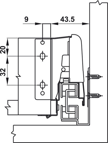 Kit Gaveta Alto Drawer Baixa 84x500mm Prata Hafele