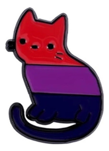 Pin Broche Gato Gatito Orgullo Bisexual Lgbtq+ Esmaltado