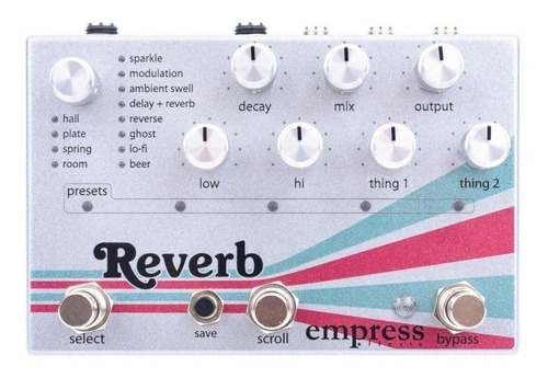 Pedal de efeito Empress Effects Reverb prateado