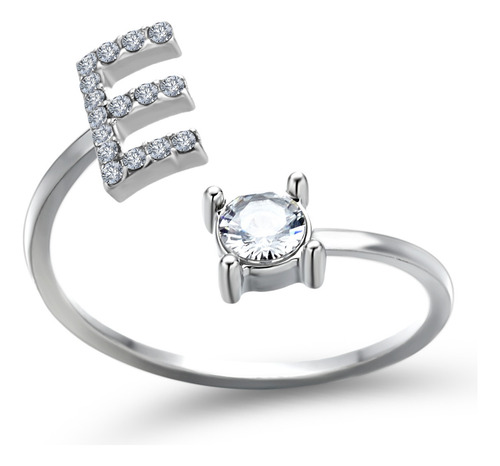 Anillo De Moda Ajustable Con 26 Letras Iniciales De Nuevo Di