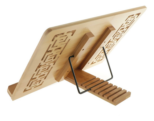 Ipad notas musicales Soporte para libro de cocina con soportes de soporte 28 x 22 cm Reposo plegable de lectura para libros Tablet PC Soporte de libro de bamb/ú con 5 alturas ajustables