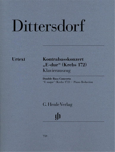 Libro: Double Bass Concerto E-major Krebs 172 - Double Bass
