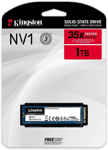 Imagen 3 de 8 de Ssd Kingston Nv1 1tb M.2 2280 Nvme Pcie - Super Precio!!
