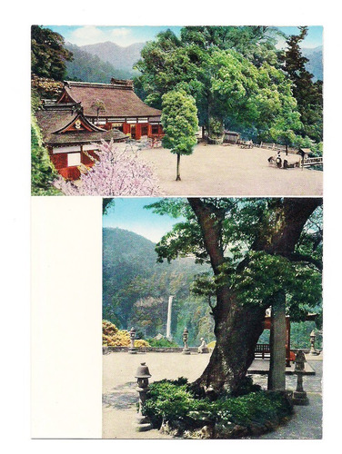 Postal Japon Dos En Una Cascada Parque Numero 145 B3