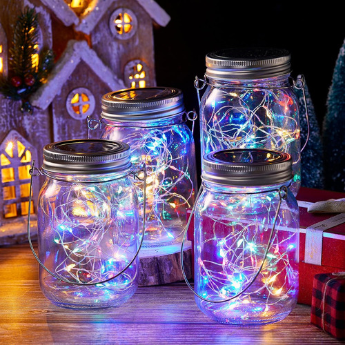 20 Sets Luces De Frasco Solar Mason 30 Led Fairy Lights Con