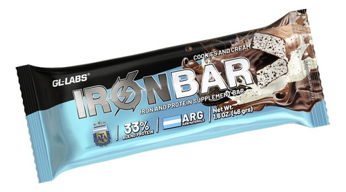 Iron Bar - Gentech - Barras Proteicas X20 Unidades Sin Tacc Sabor Cookies and cream