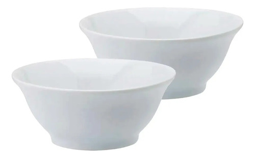 2 Saladeiras Em Porcelana Branca 19cm 1,1l Schmidt Cor Branco