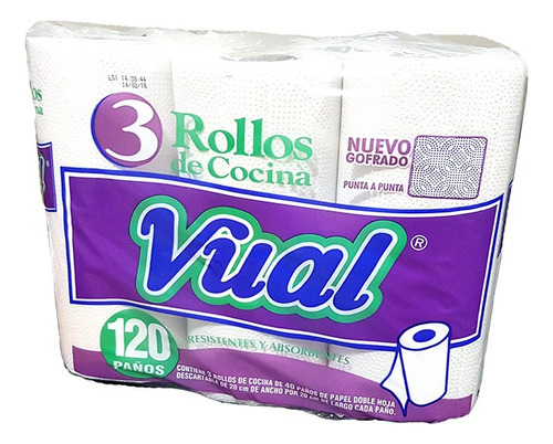 Rollo De Cocina Vual 40hx3u Bolson 24 Rollos