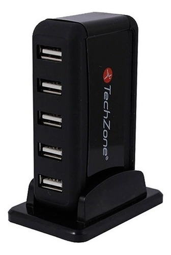 Techzone Hub Usb 2.0 7 Puertos Usb 2.0 Hembra 480mbit Negro