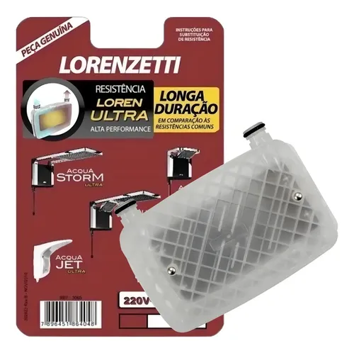 Resistência Lorenzetti Linha Acqua Ultra 220/6800 Ref 3065A Acabamento Plástico Cor Branco