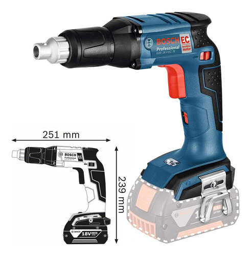 Parafusadeira Drywall A Bateria 18v Bosch Gsr 18v-ec Te