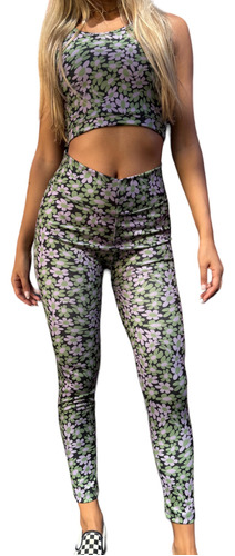 Portsaid - Calza Deportiva Leggins Larga Portsaid Flowers