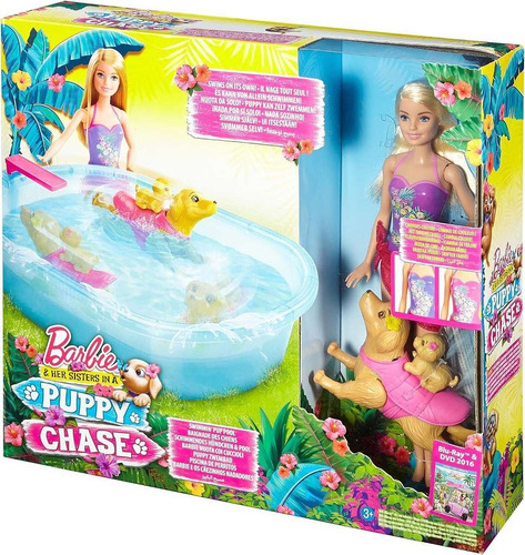 Barbie Filhotinho Na Piscina Dmc32 De 2015