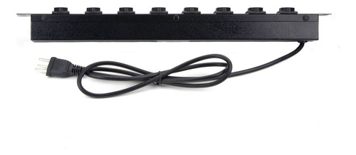 Régua 8 Tomadas Rack 19 Polegadas Cabo 3 Metros Fiolux Cor Preto 127/220V
