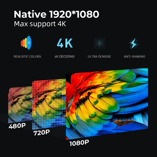 Projetor Byintek X25 Full Hd Nativo Android Suporte 4k Cor Prateado
