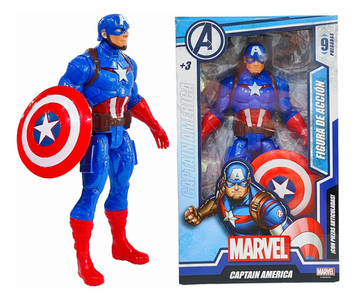 Muñeco Figura De Acción Marvel Capitan America Articulado