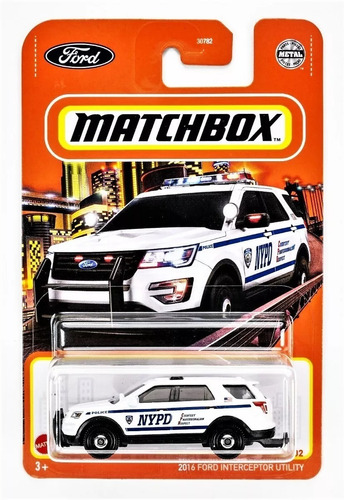 1:64 Mattel Matchbox 2016 Ford Interceptor Utility A Escala 