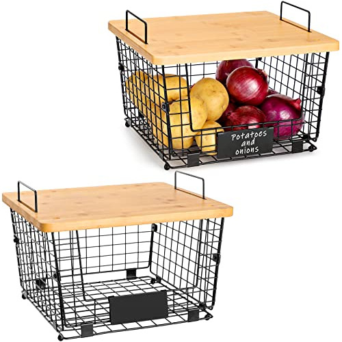 Cestas Apilables Para Encimera De Cocina Con Parte Superior