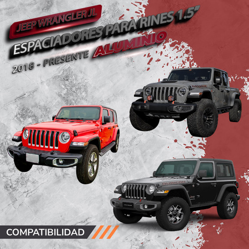 4 Espaciadores Separador De Rin 1.5 Jeep Jl Jt 18-24 Torus