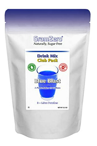 Gramzero Blue Blast Zero Calorie Sugar Free Drink Mix, Great