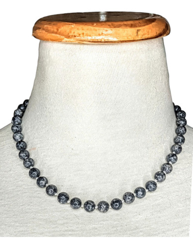 Collar Corto Mc'maru Gargantilla Energía Piedras Naturales Yoga Piedras Obsidiana Nevada Energía