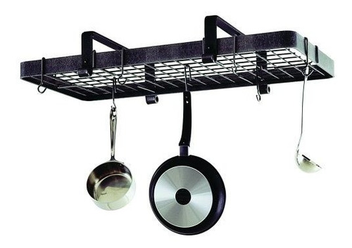 Premier Low Techo Rectángulo Pot Rack, Contemporáneo, Hammer