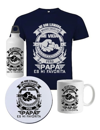 Camiseta+caramañola+pad Mouse+mug Personalizado Para Papa