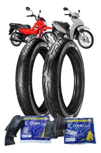 Pneu Ira Quiz Gp 60/100r17 + 80/100r14 Kit + 2 Câmaras