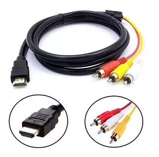 Cabo Adaptador Hdmi Para 3 Rca Com Saída Av Para Tv De Tubo