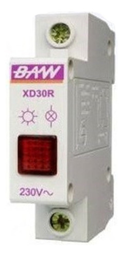 Piloto De Señalización Led 220v Din Lente Color Rojo Baw