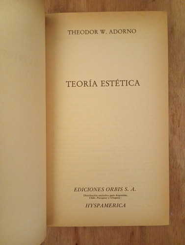 Teoría Estética - Theodor W. Adorno (Usado)