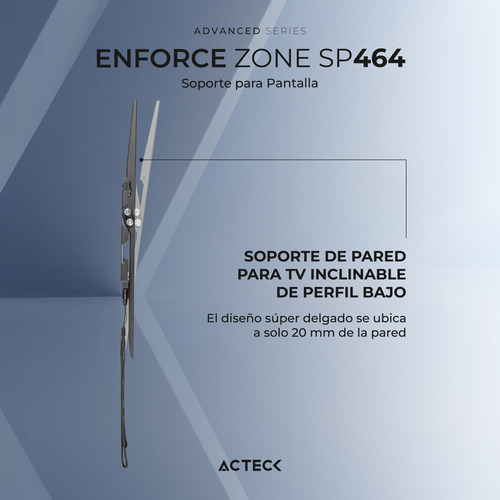 Soporte Para Pantalla 37 -70 Delgado Sp464 Fijo/inclinable Color Negro