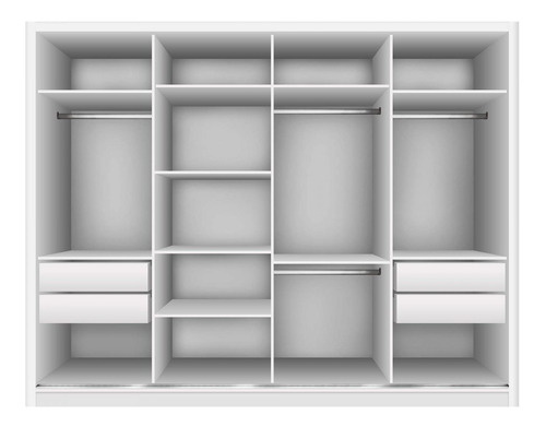 Guarda Roupa Casal Com 6 Espelhos 4 Portas Firenze Cg