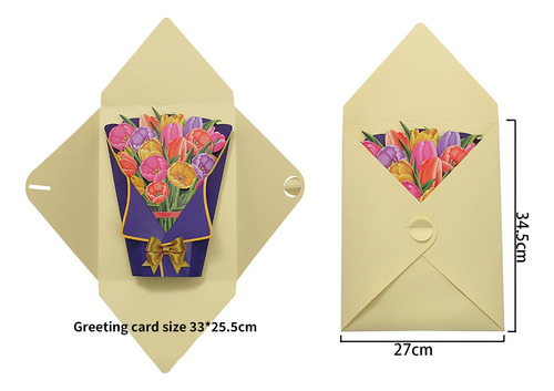 Tarjetas Desplegables De Papel 3d Con Forma De Ramo De Flore