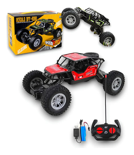 Carrinho Controle Remoto 4x4 Recarregável Off Road Brinquedo