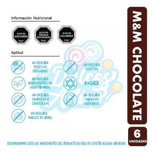 M&m Chocolate - Envase Café (pack De 6 Unidades)