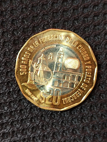 Moneda 20 Pesos 500 Años De La Fundación De Veracruz 